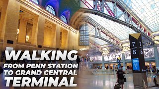 Walking NYC  Penn Station to Times Square amp Grand Central Terminal July 2021 [upl. by Dnaletak]