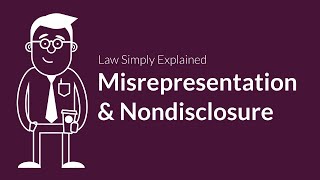 Misrepresentation and Nondisclosure  Contracts  Defenses amp Excuses [upl. by Nitsuj]