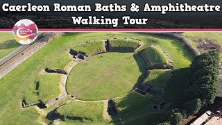 CAERLEON ROMAN BATHS amp AMPHITHEATRE WALES  Walking Tour  Pinned on Places [upl. by Nirrac133]