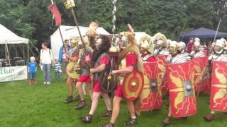 Roman Reenactment at the Amphitheatre in Caerleon Marching In [upl. by Onabru]