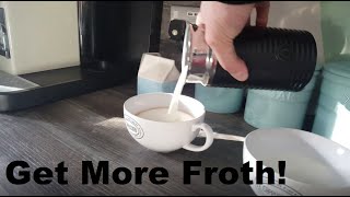 How to Get More Froth from Your Nespresso Coffee Aeroccino  Nespresso tips and help [upl. by Ilhsa]